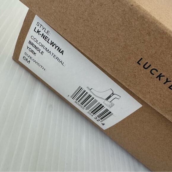 🆕 Lucky Brand Nelwyna brown peep toe perforated design booties size 6 - Picture 2 of 14